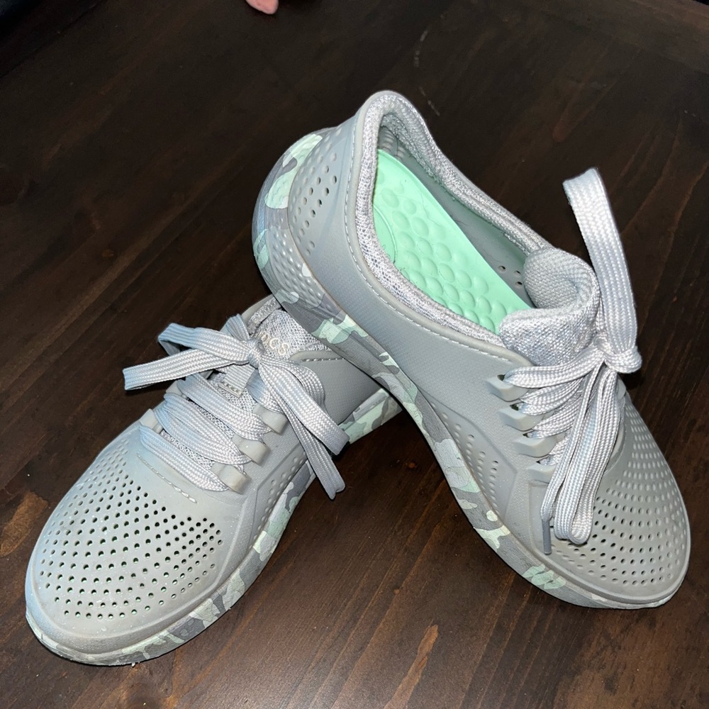 Camo crocs- tennis shoes